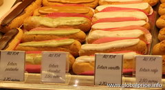Prices in coffee shops and bakeries in Paris, Eclairs